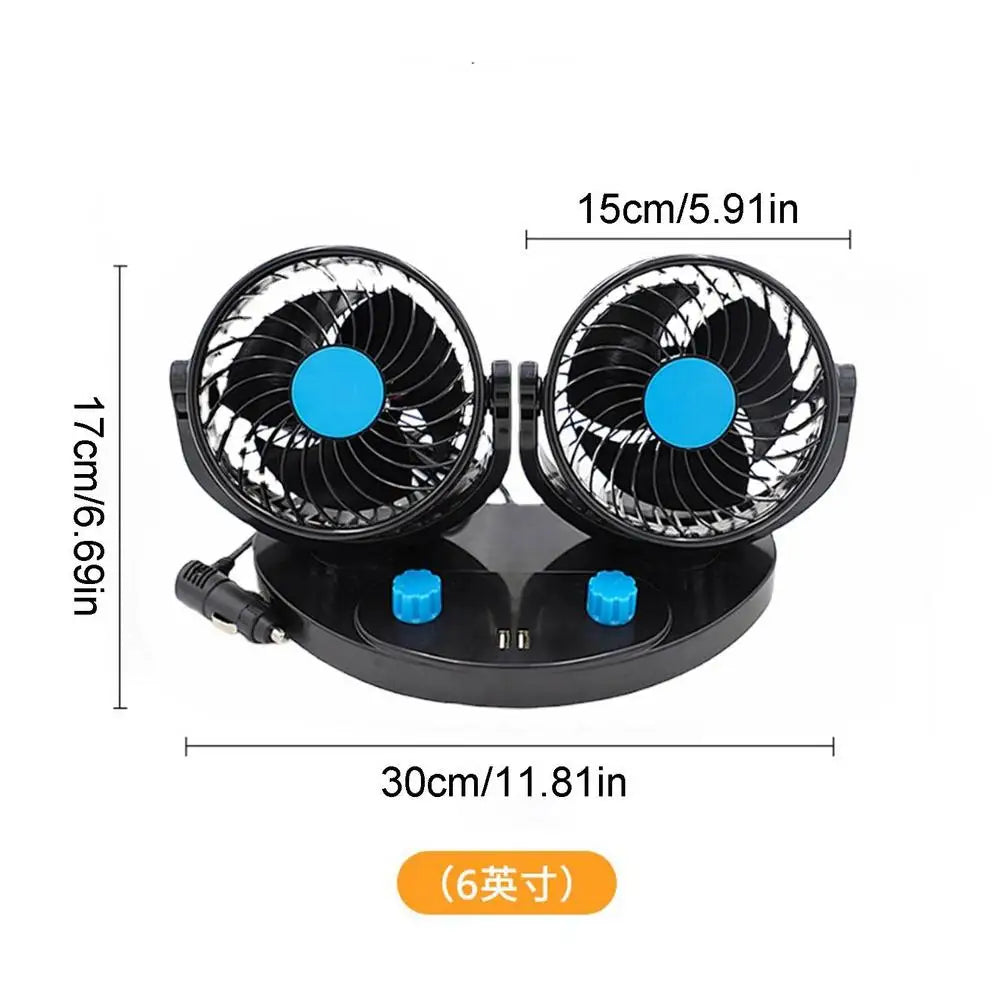 USB Car Fan Auto Cooling Fan 2 Speed