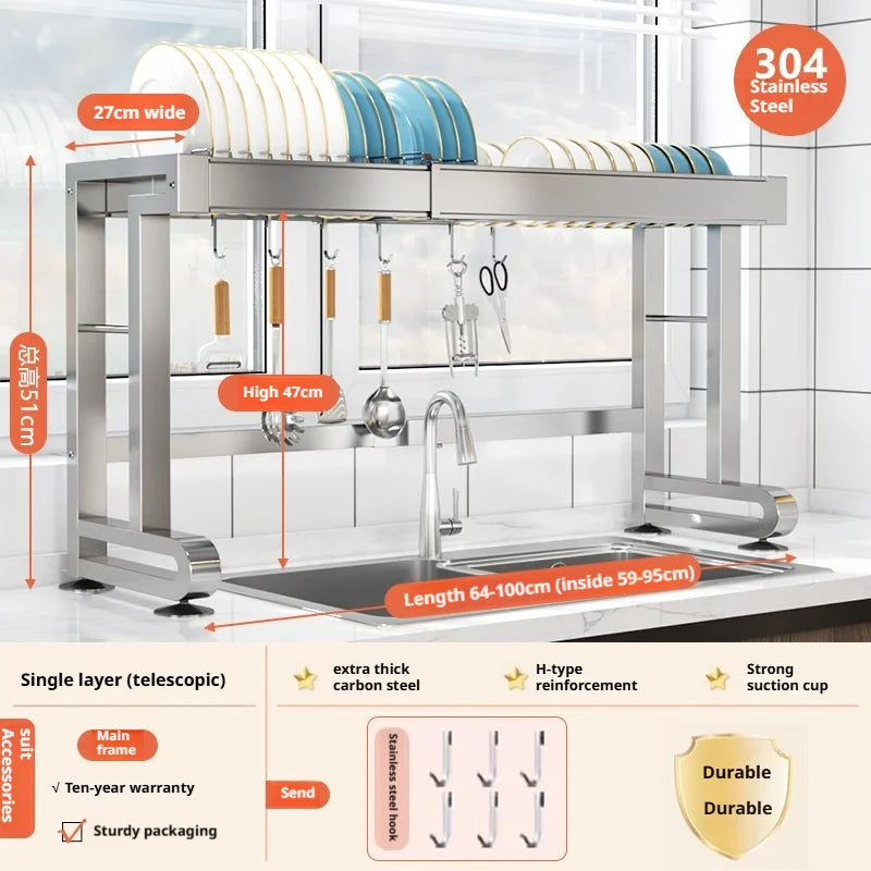 Over Sink Dish Drying Rack Stainless