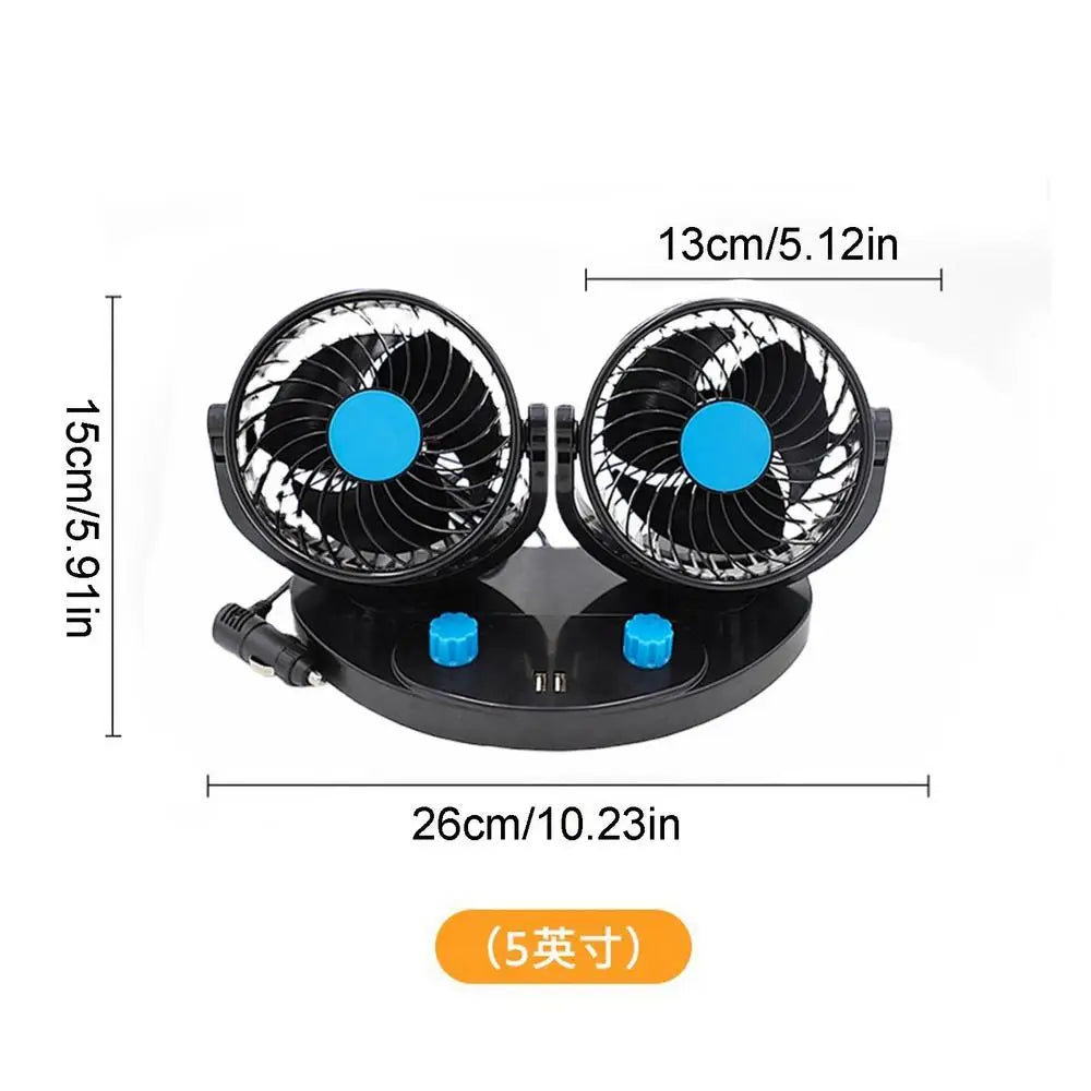 USB Car Fan Auto Cooling Fan 2 Speed