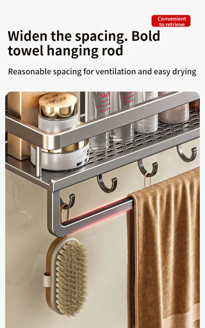 No Drill Suction Cup Suction Bathroom Rack