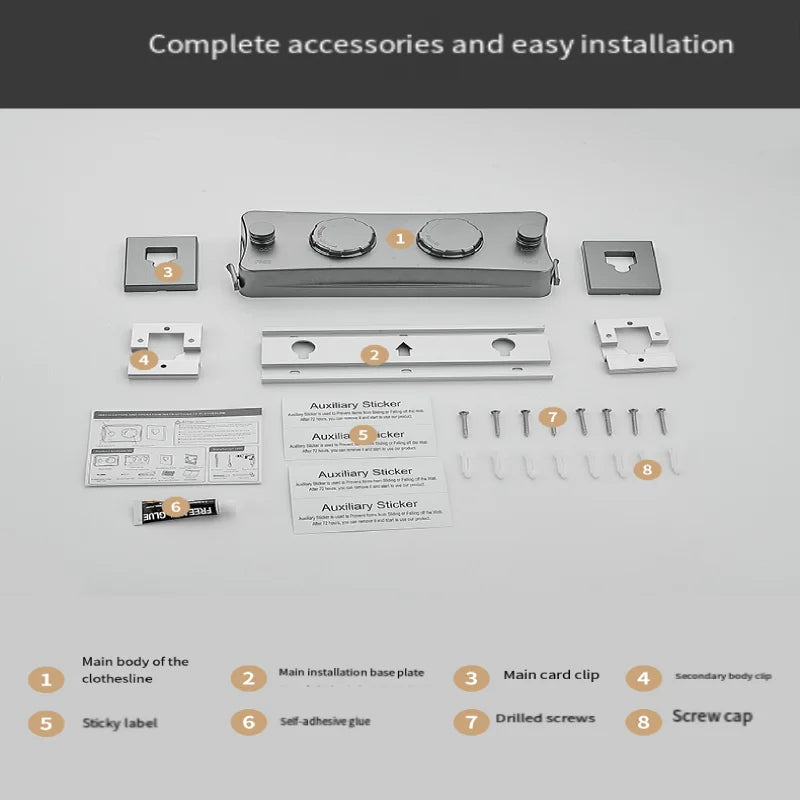 5.1 Meters Retractable Clothesline Indoor Outdoor