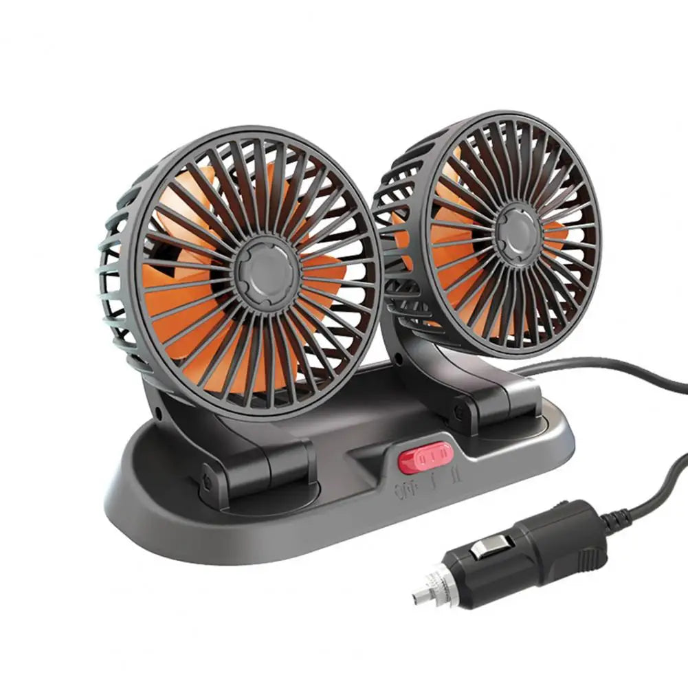 Drive Chill: Dual‑Head 2‑Speed USB Auto Fan (5‑24V)