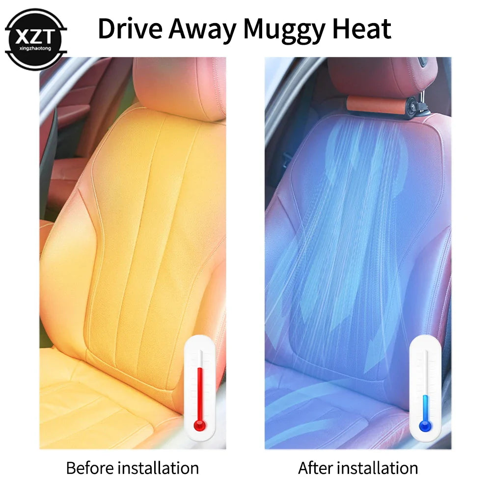 Rear Seat USB Car Fan – Quiet & Cool Airflow