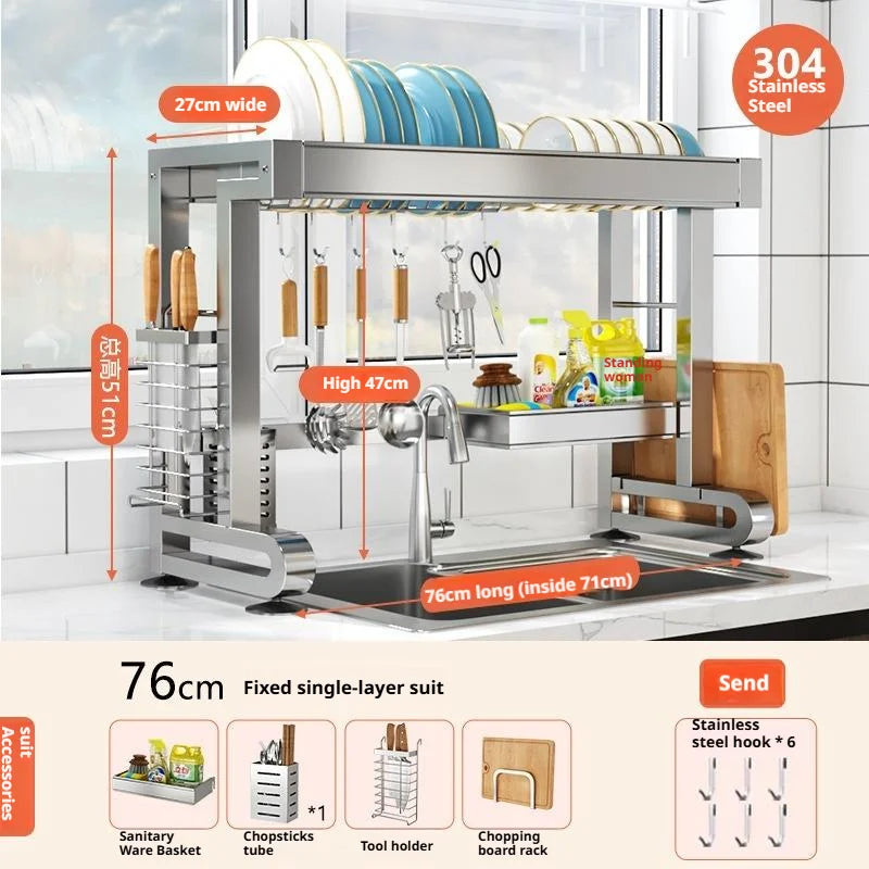 Over Sink Dish Drying Rack Stainless