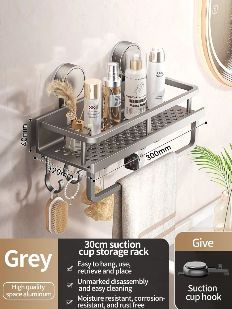 No Drill Suction Cup Suction Bathroom Rack