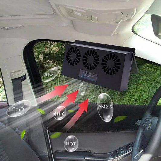 6th Gen Dual-Mode Car Vent Fan – USB + Solar Powered