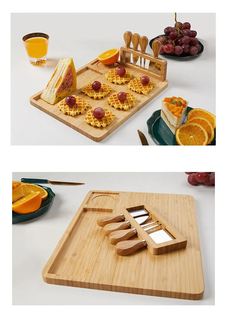 Bamboo Cheese Board Set Large Charcuterie