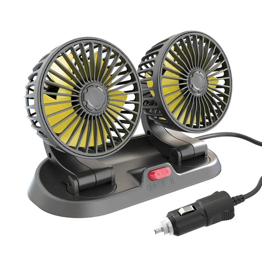 Drive Chill: Dual‑Head 2‑Speed USB Auto Fan (5‑24V)