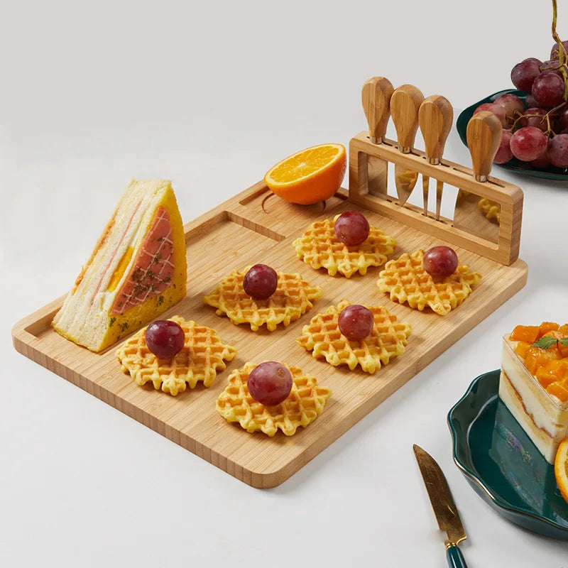 Bamboo Cheese Board Set Large Charcuterie