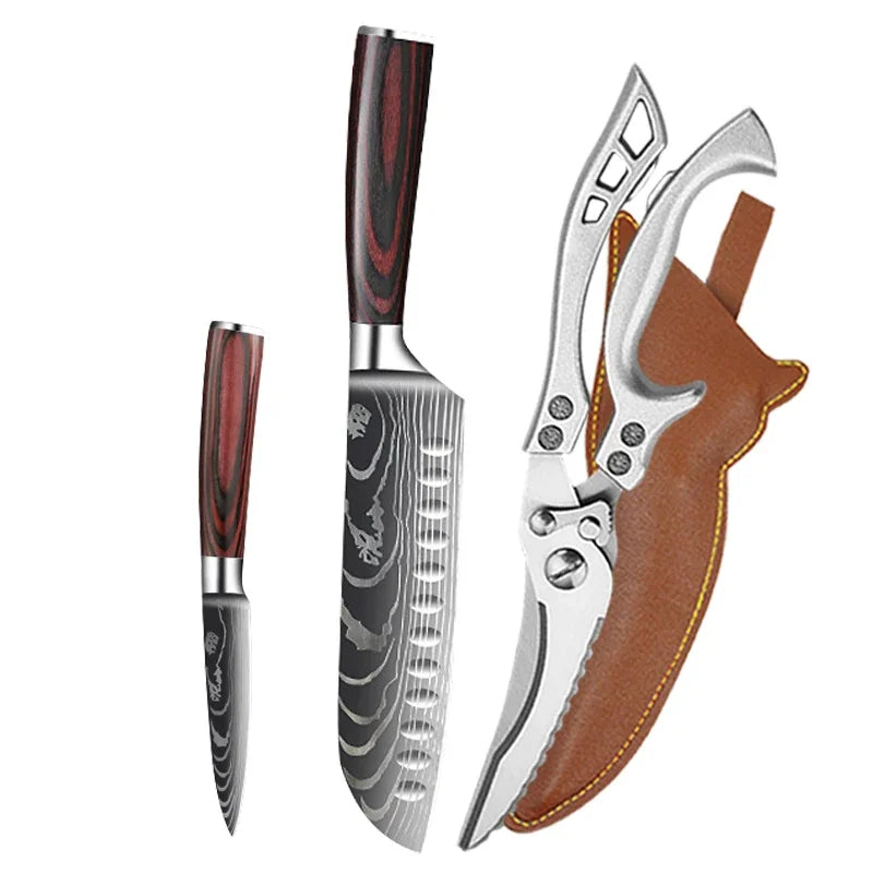 WXCOO Kitchen Scissors Japanese Chef Knife