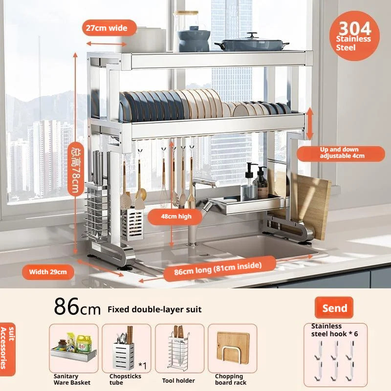Over Sink Dish Drying Rack Stainless
