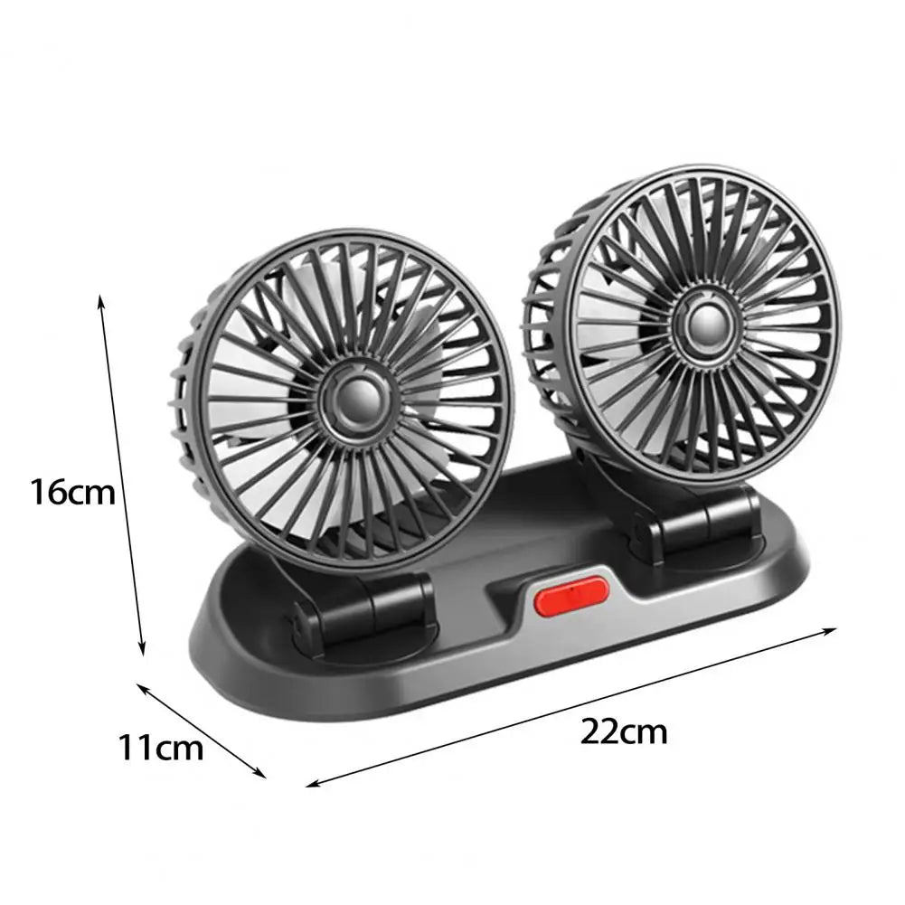 Drive Chill: Dual‑Head 2‑Speed USB Auto Fan (5‑24V)