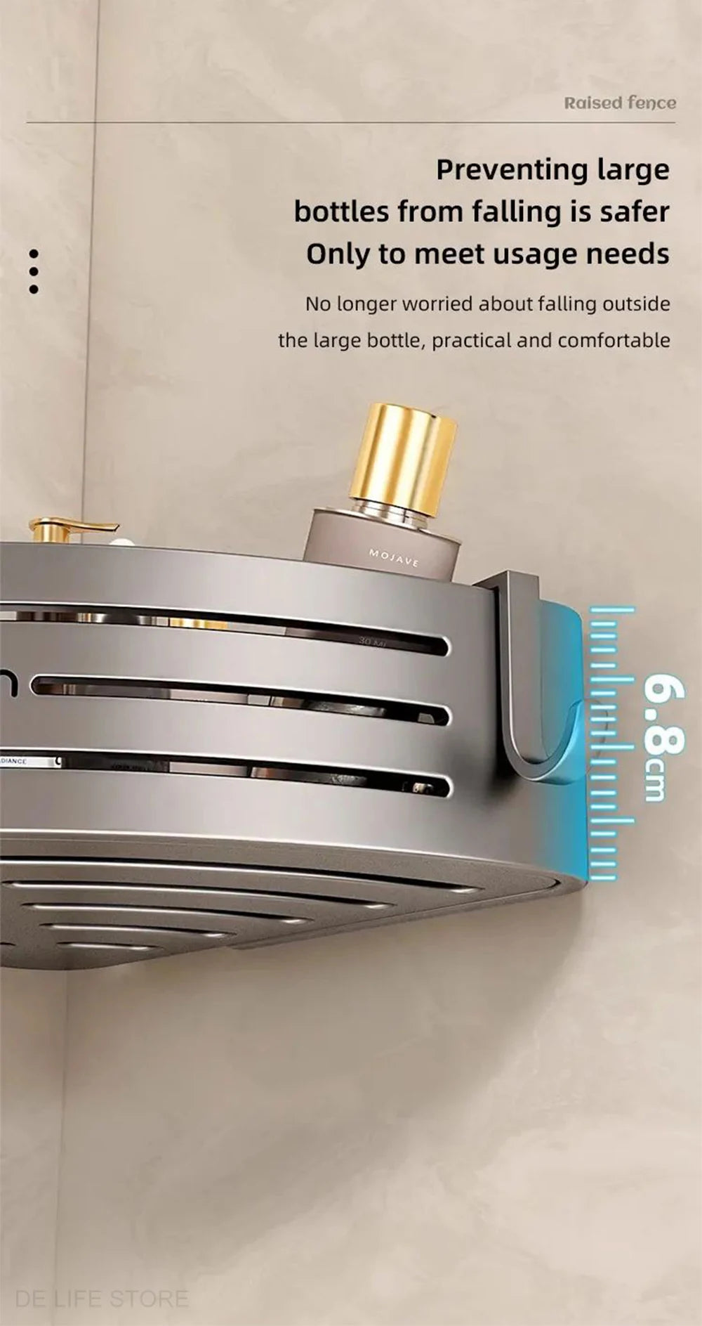 1-2PCS Bathroom Corner Shelf with Plastic Hook Towel