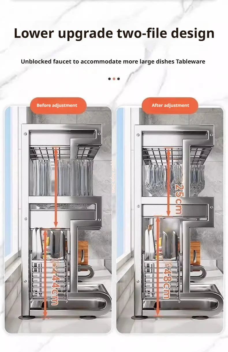 Over Sink Dish Drying Rack Stainless