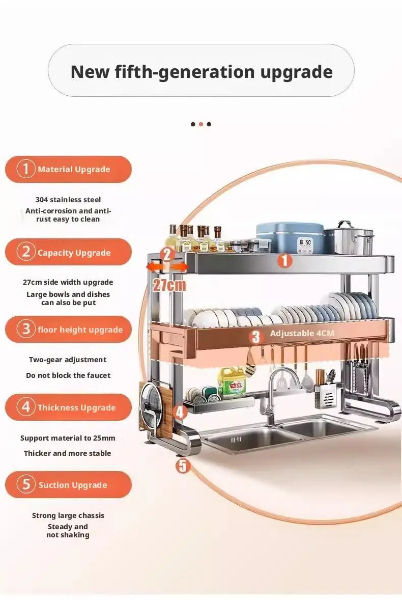 Over Sink Dish Drying Rack Stainless