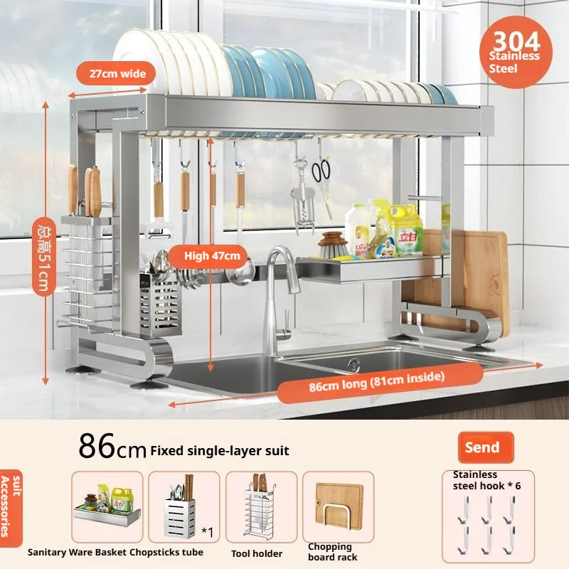 Over Sink Dish Drying Rack Stainless