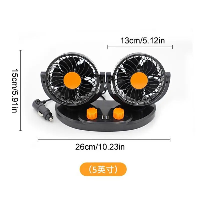USB Car Fan Auto Cooling Fan 2 Speed