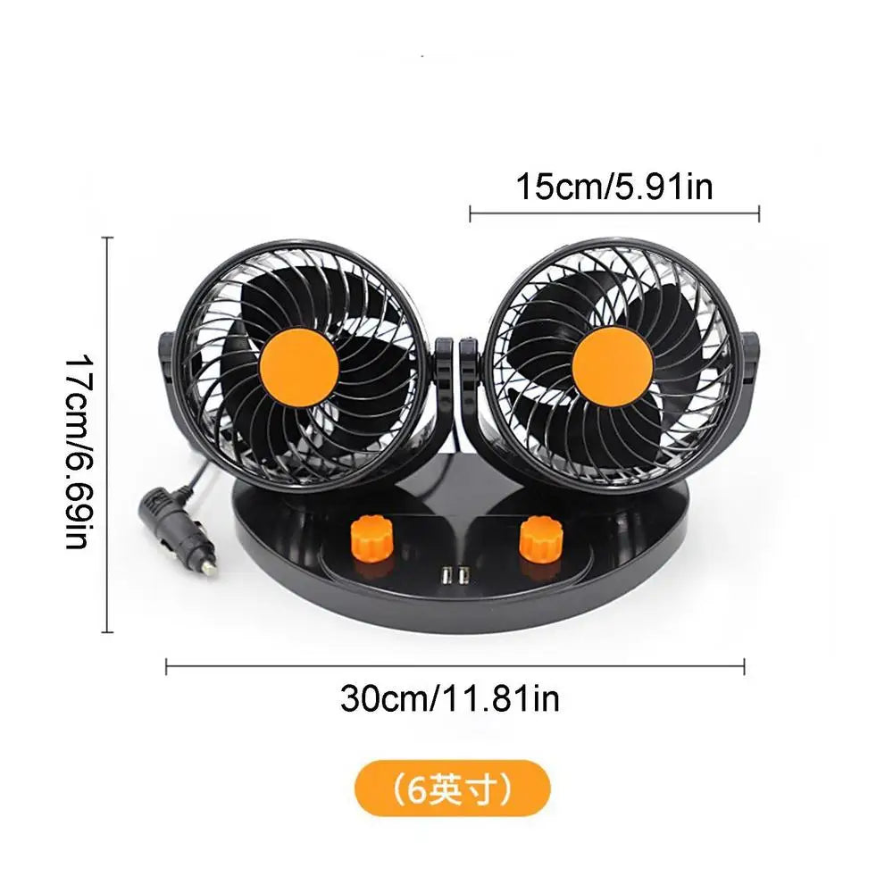 USB Car Fan Auto Cooling Fan 2 Speed