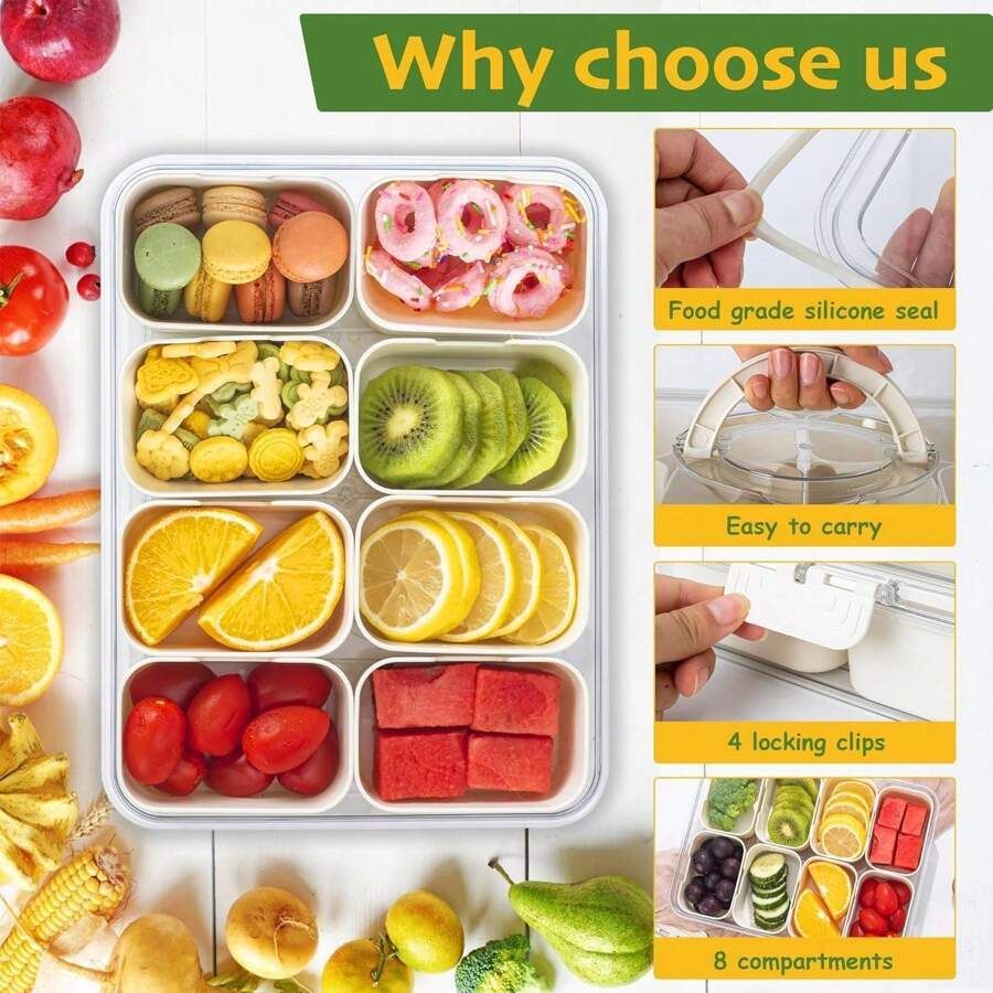 Divided Snack Box Storage Container With Colorful